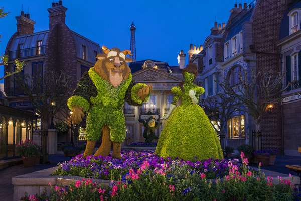 Belle and Beast Topiary Epcot