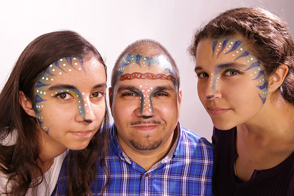 The Matching Father/Daughter Avatar Face Paint Makeup Tutorial is complete.
