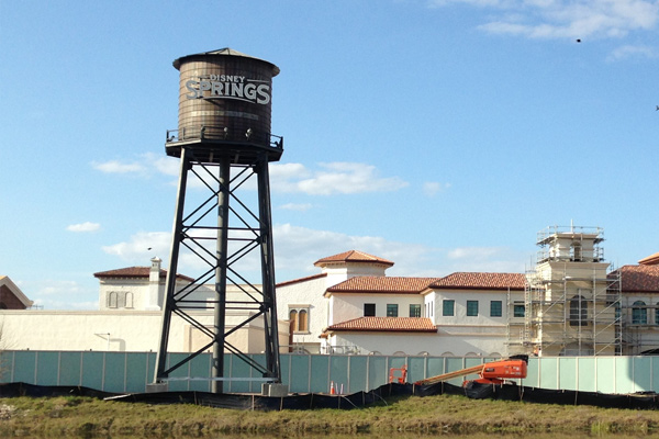 The Disney Springs water tower was recently raised in the area