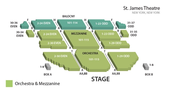 St James Theatre Frozen Seating Chart